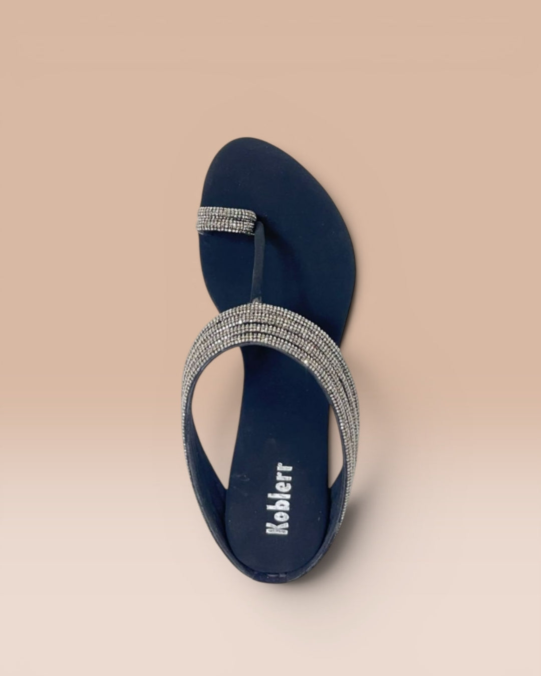 Black Embellished Slip-on Sandals