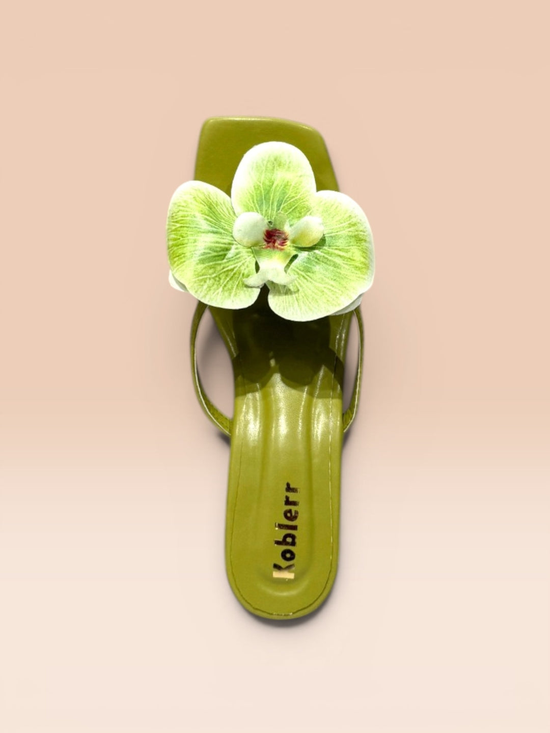 Green Orchid Kitten Heels