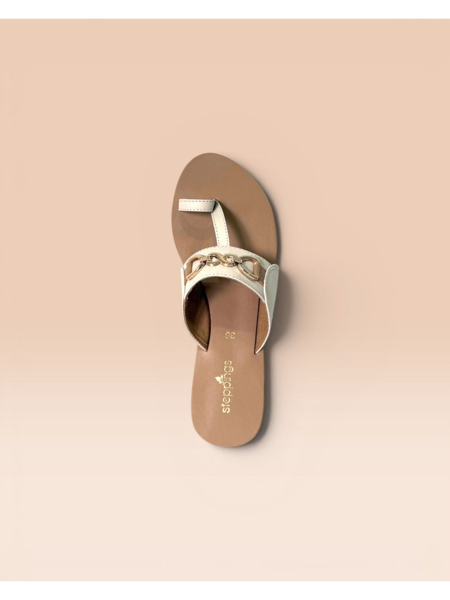 White Toe-ring Flats