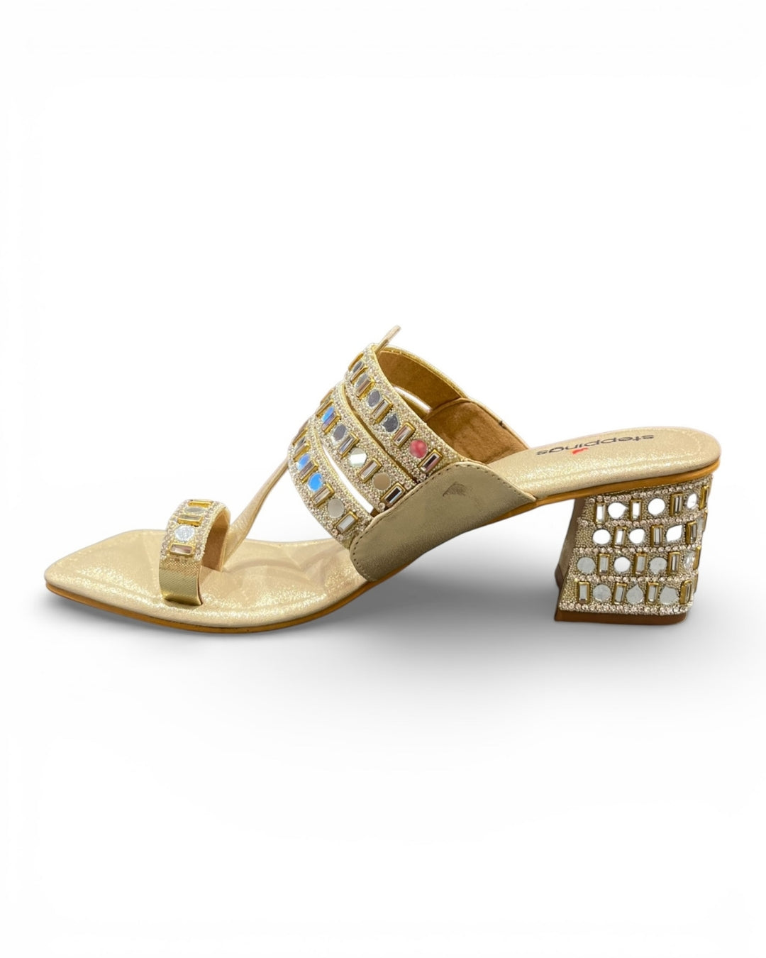 Embellished Ethnic Block Sandals