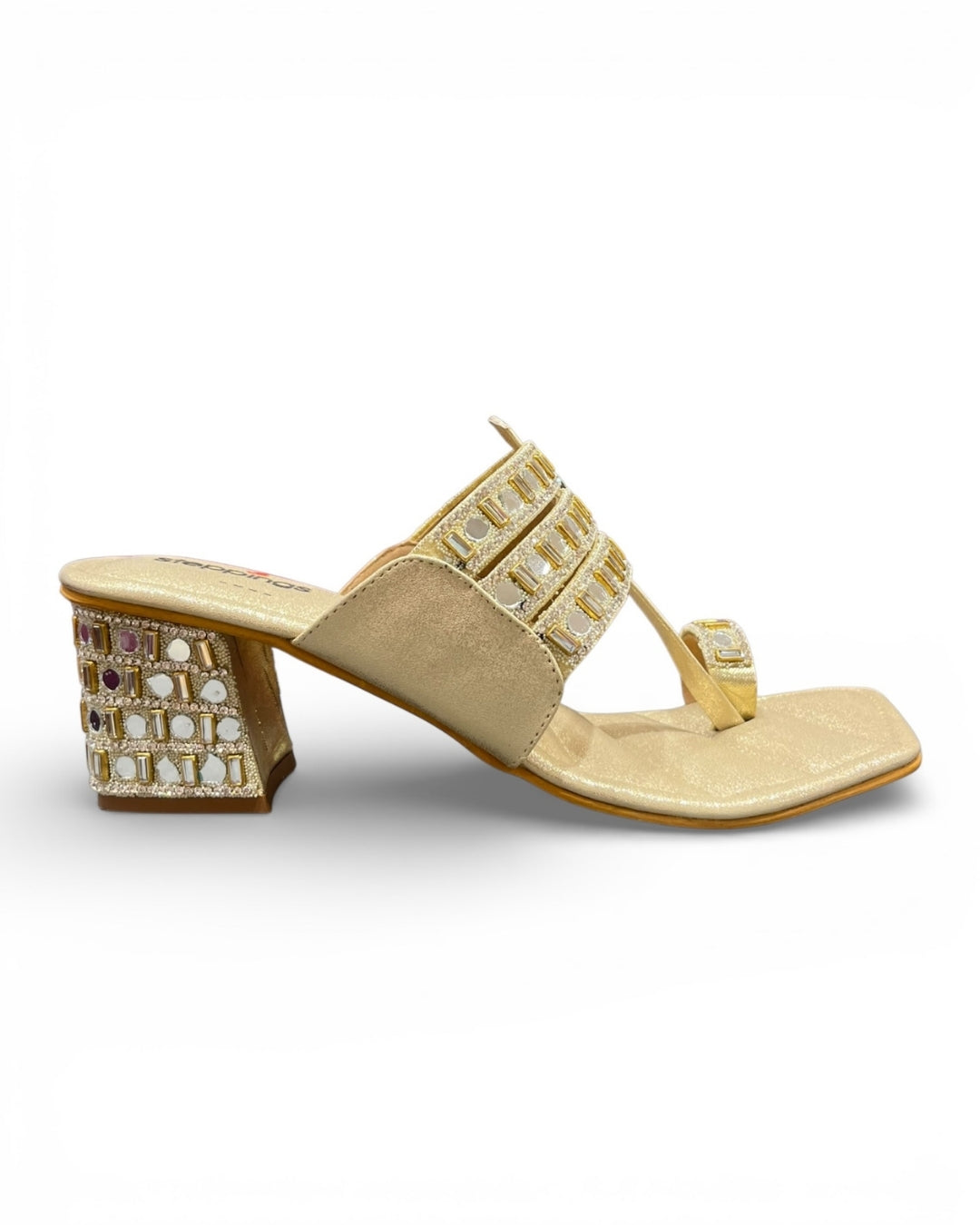 Embellished Ethnic Block Sandals