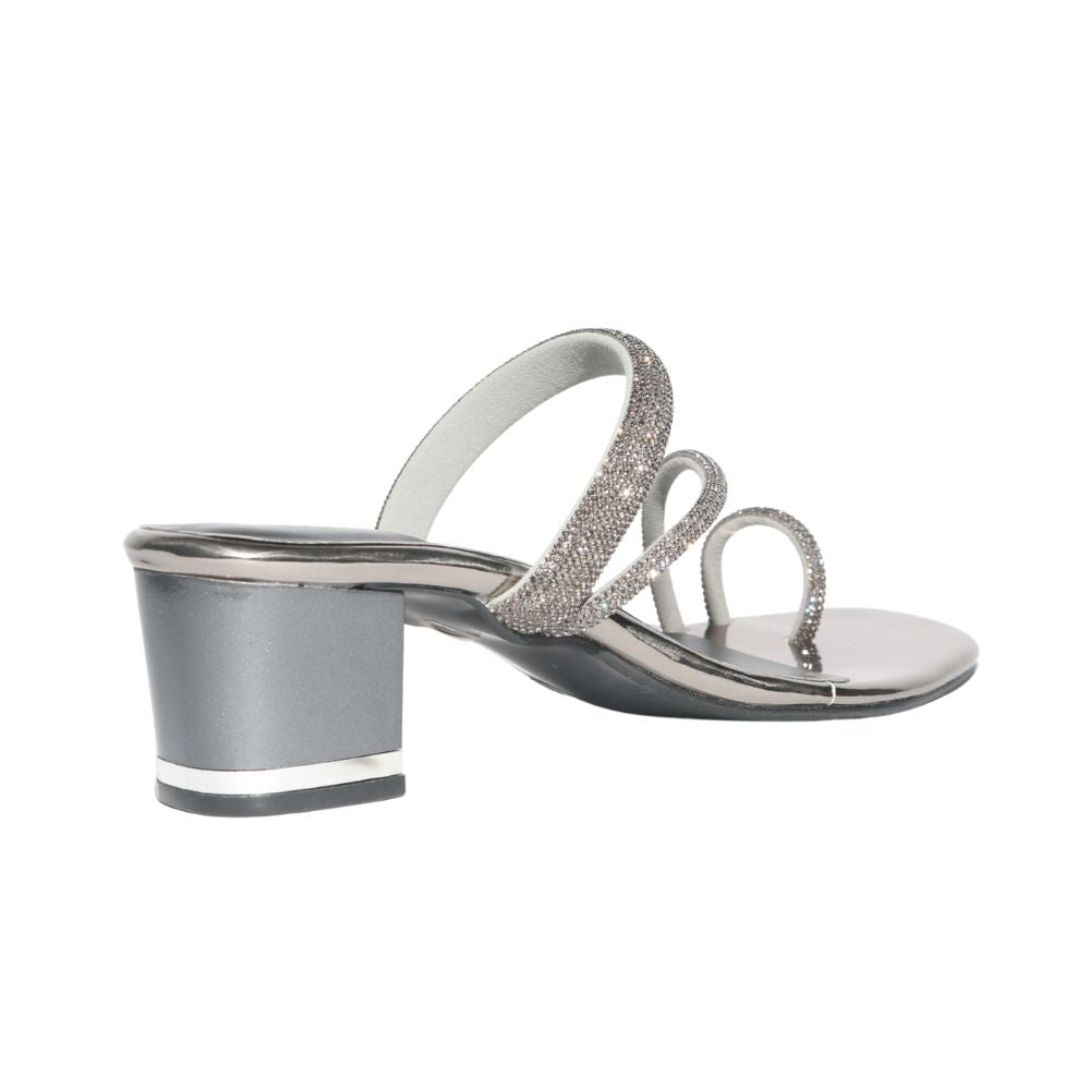 Silver Studded Toe-ring Heels