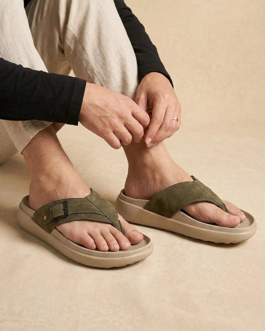 Men's Olive Thong Sandals