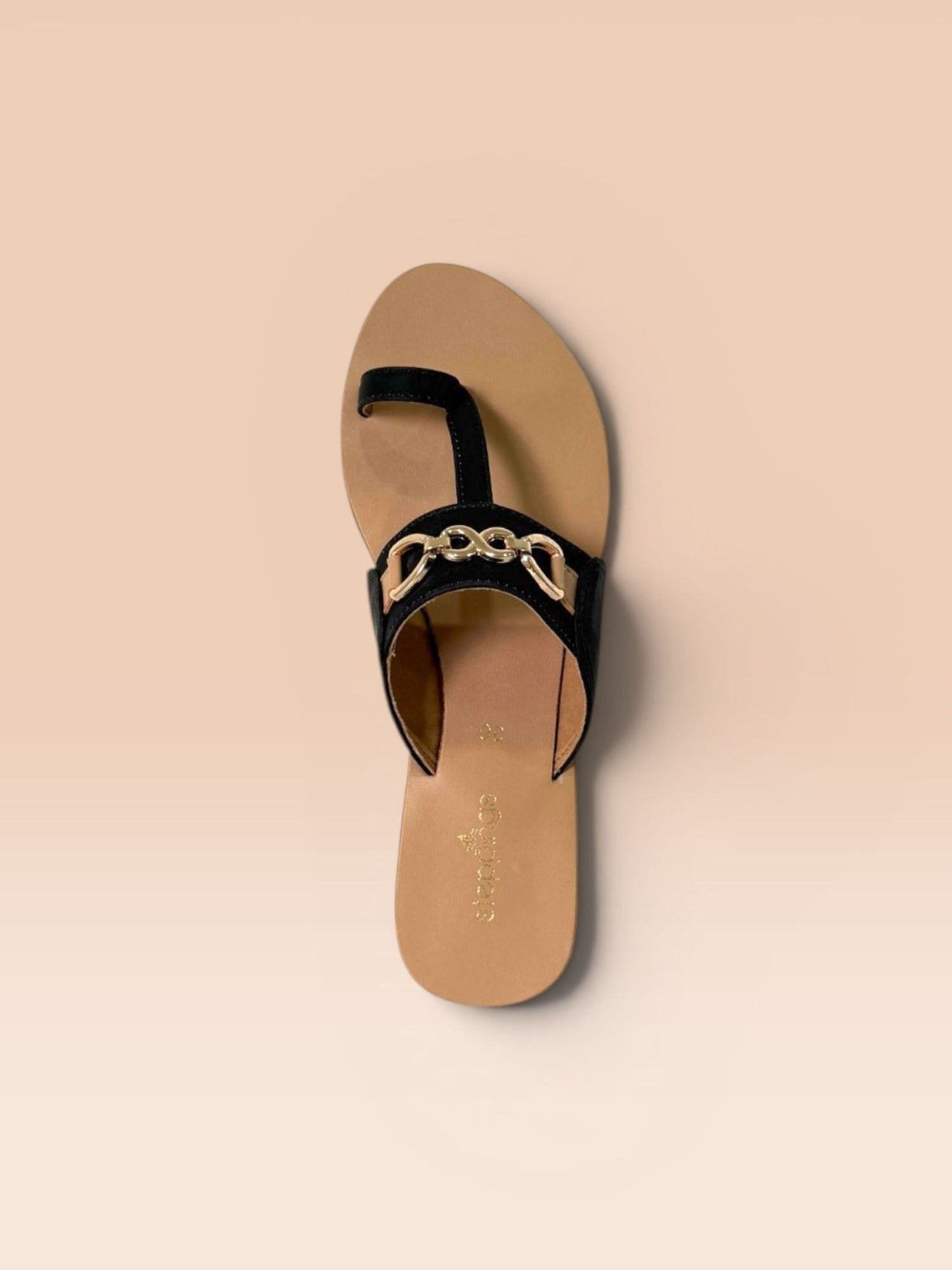 Black Toe-ring Flats