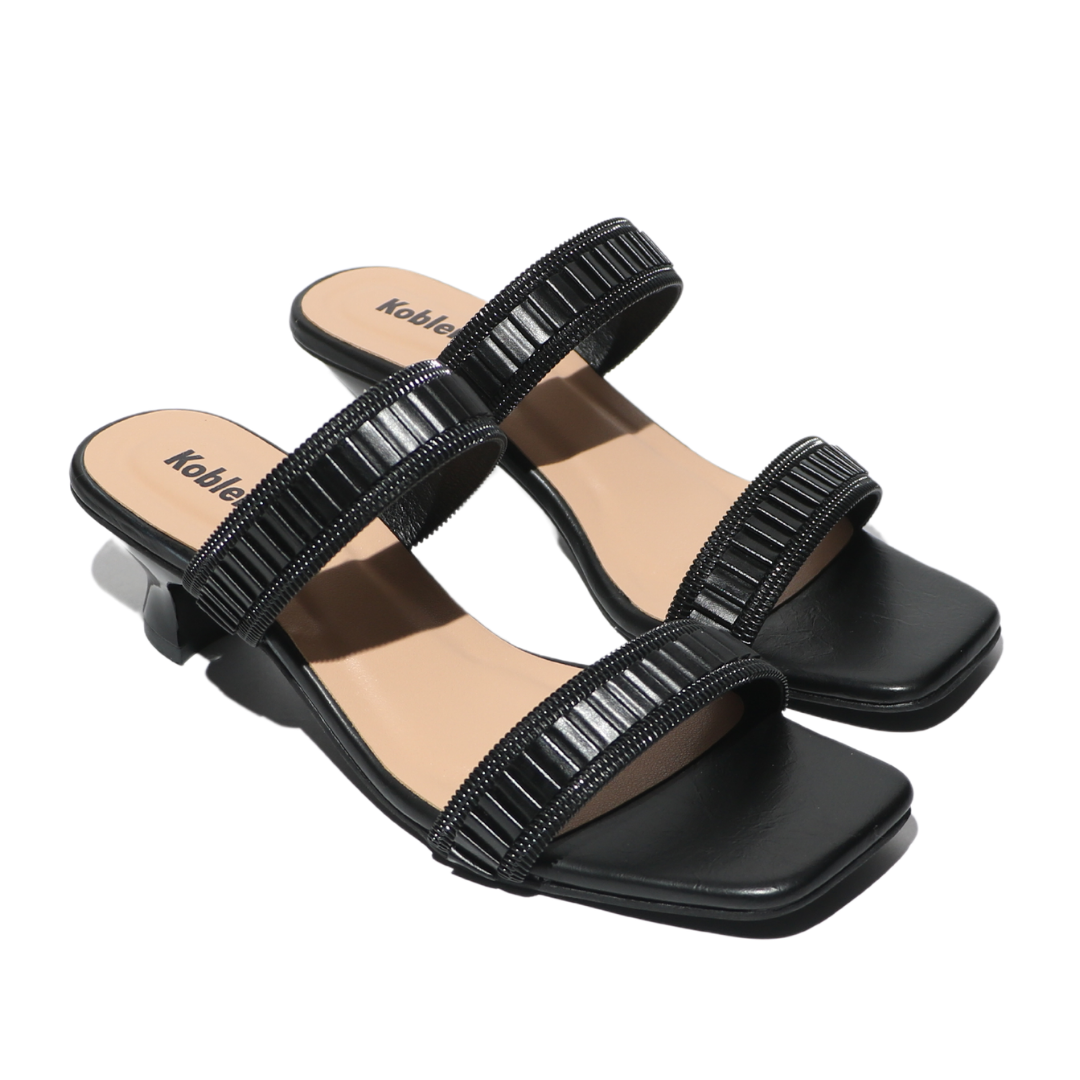 Black Double Strap Heel