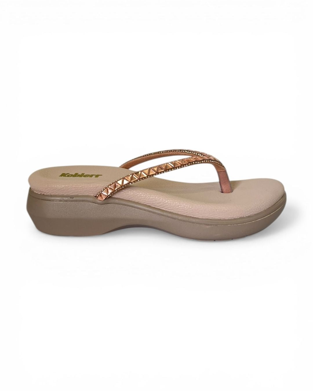 Peach Embellished Comfort Sandals
