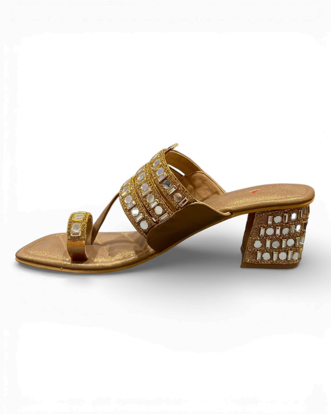 Embellished Ethnic Block Sandals