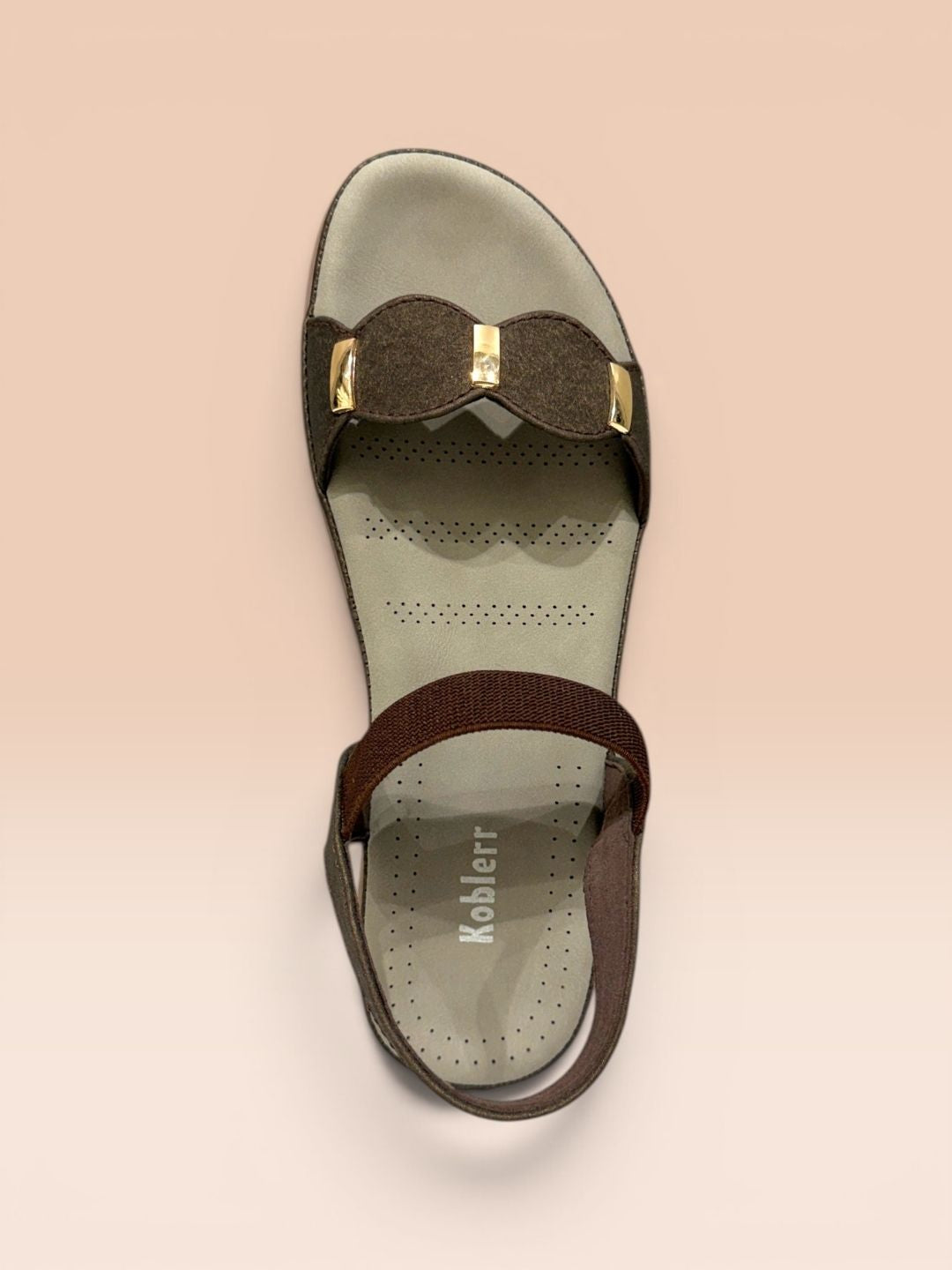 Brown Buckle Comfort Sandals