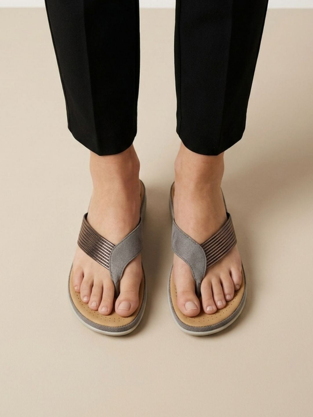 Silver Casual Slippers