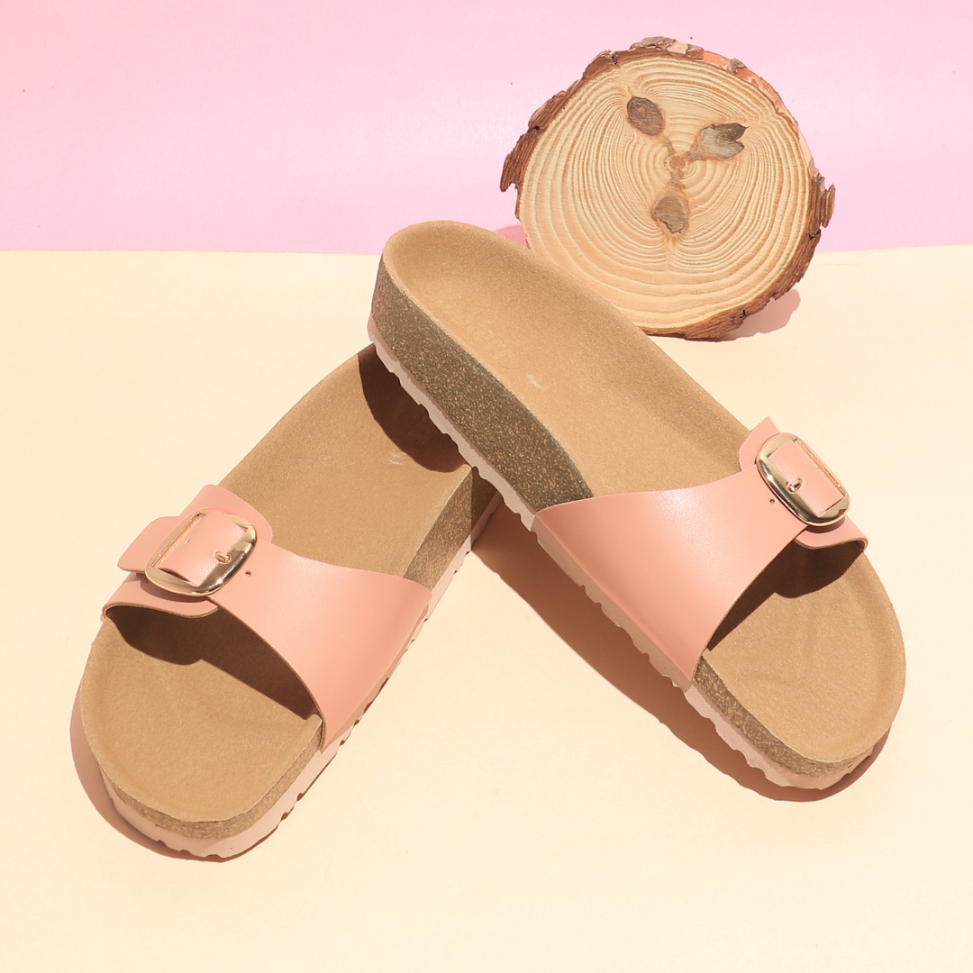 Women’s Buckle Slides in Pink