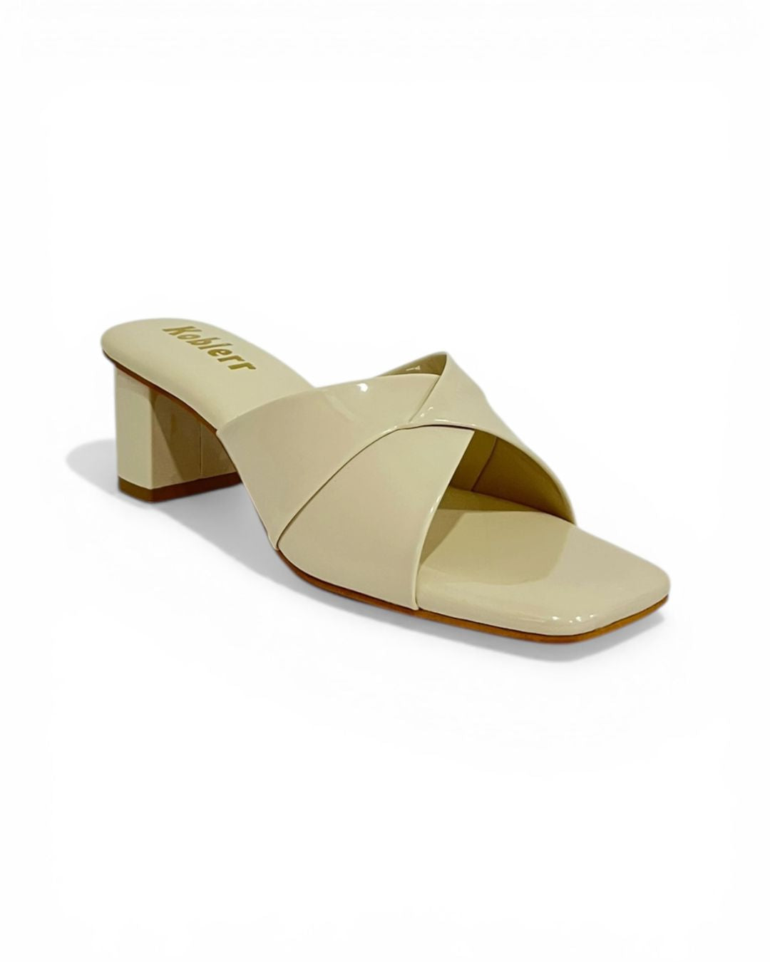 Off White Slip-On Block Heels