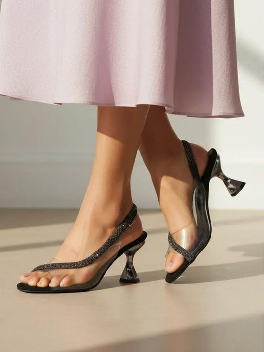 Black Truffle Embellished Heels