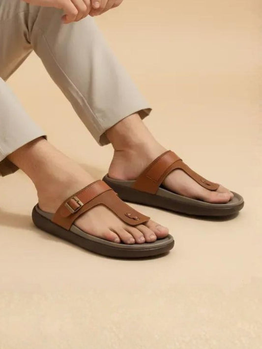 Men's Casual Tan Slippers