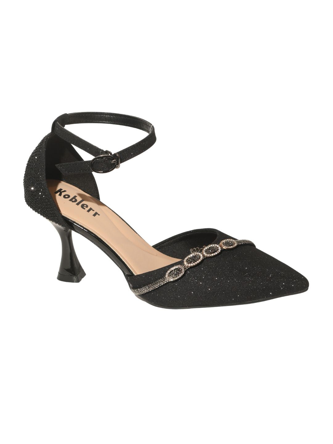 Black Embellished Party Heels