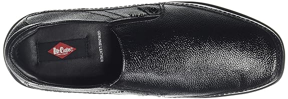 Lee Cooper Men's black Leather Slip On