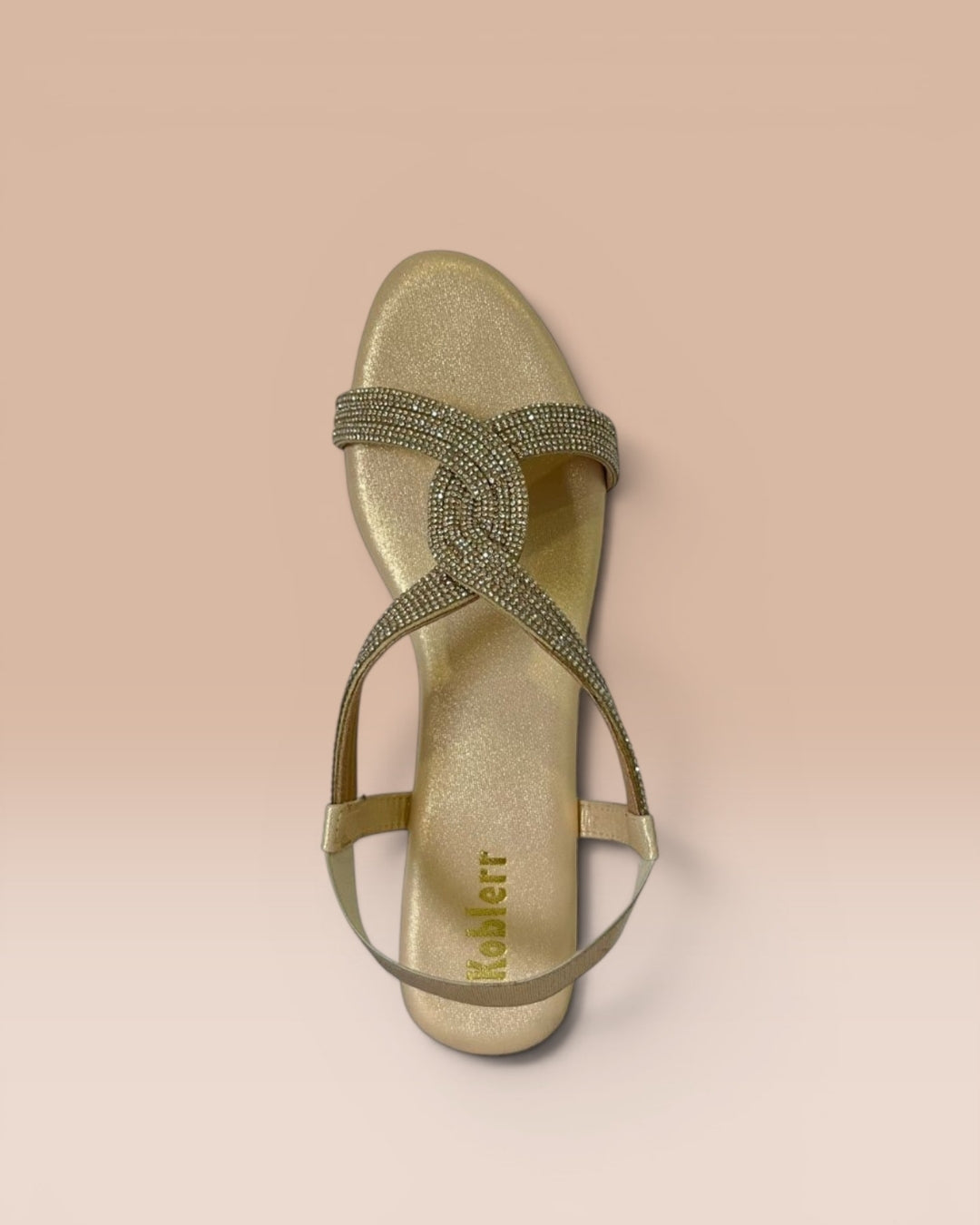 Rose Gold Embellished Ethnic Heels