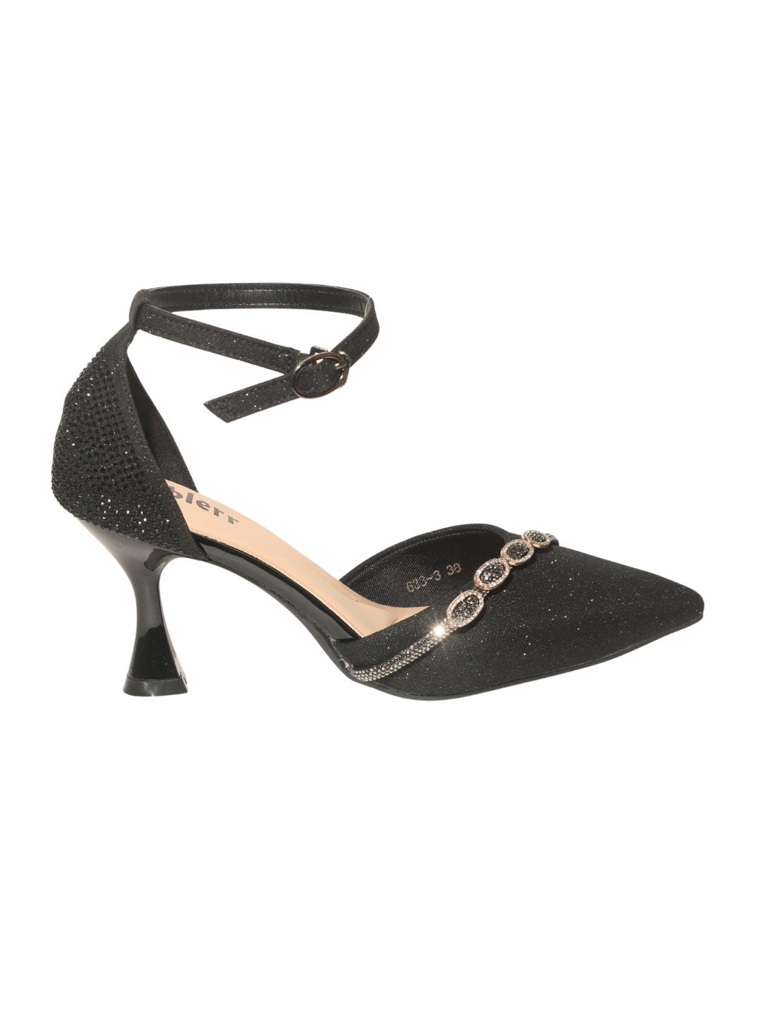 Black Embellished Party Heels