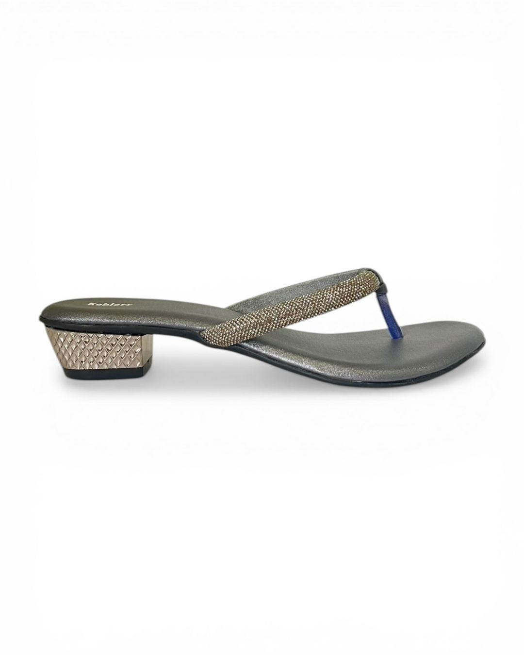 Grey Ethnic Heel Sandals