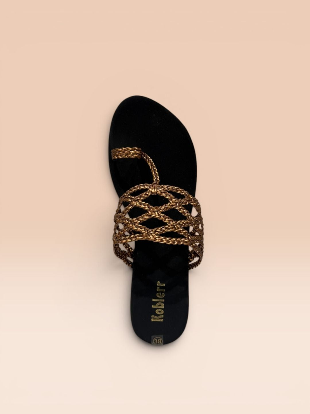 Tan Braided Toe-ring Wedge