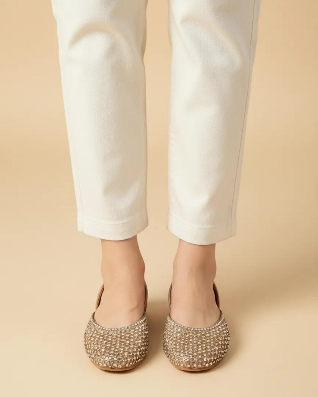 Rose Gold Embellished Block Heel Sandals