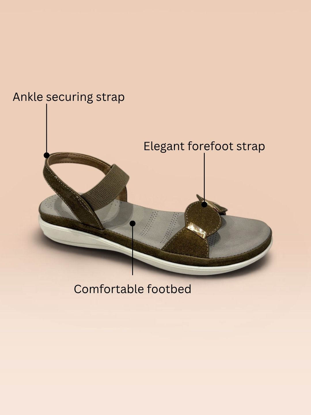Olive Buckle Comfort Sandals