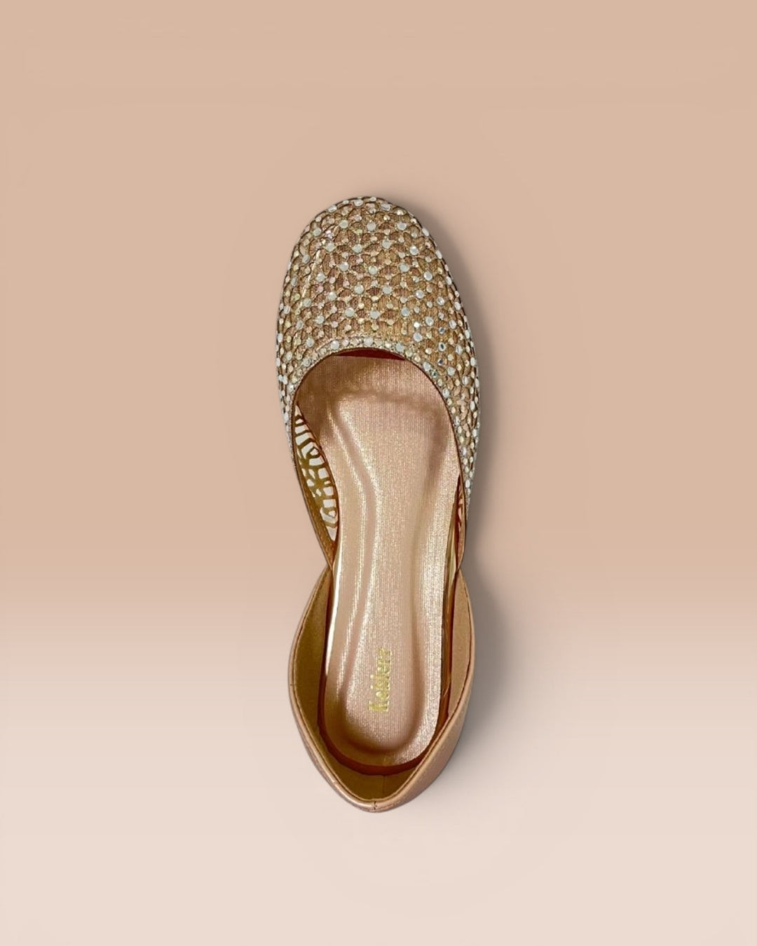 Rose Gold Embellished Block Heel Sandals