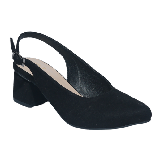 Black Block Heel Ballerina