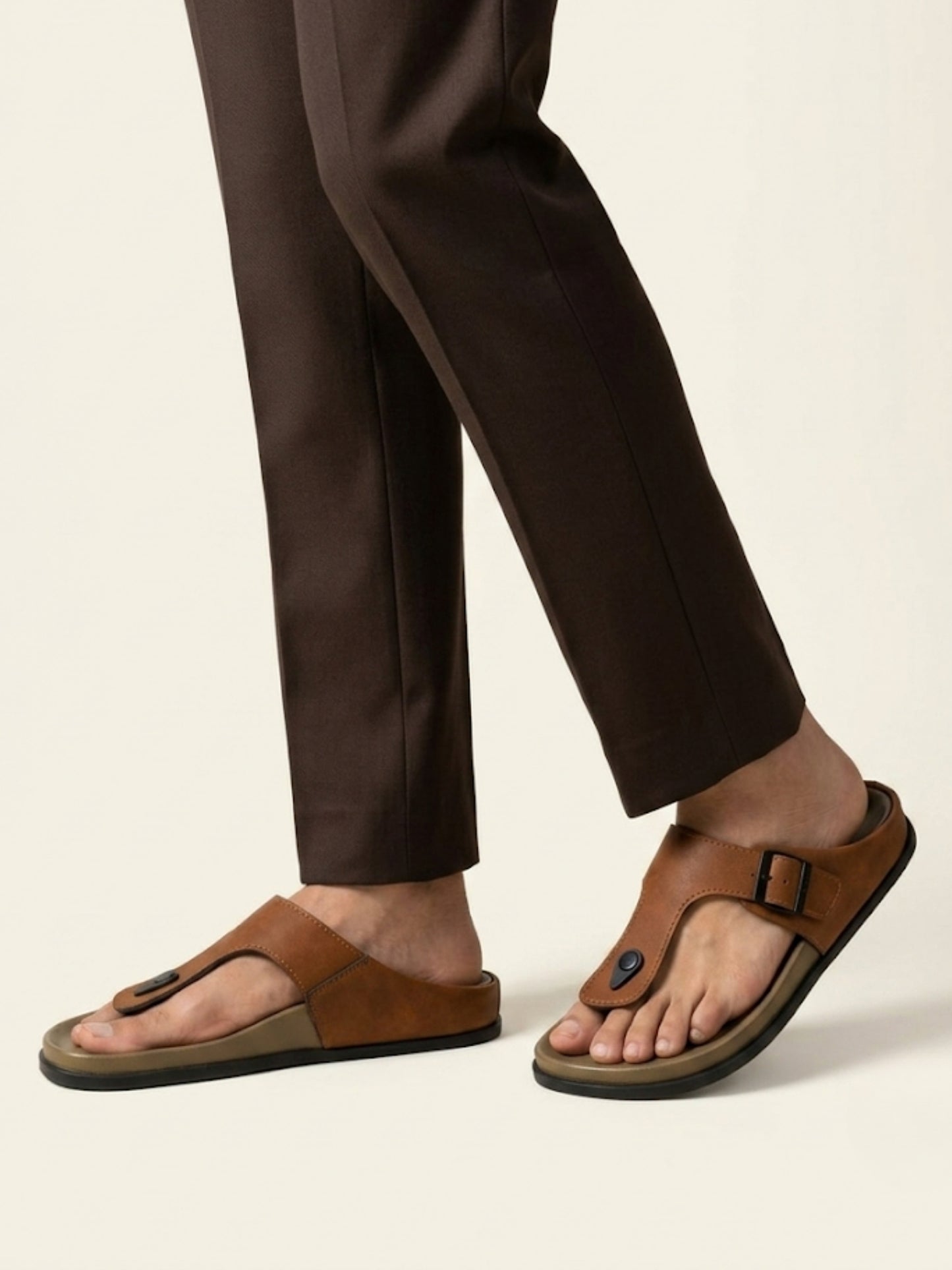 Men T-Strap Buckle Sandals