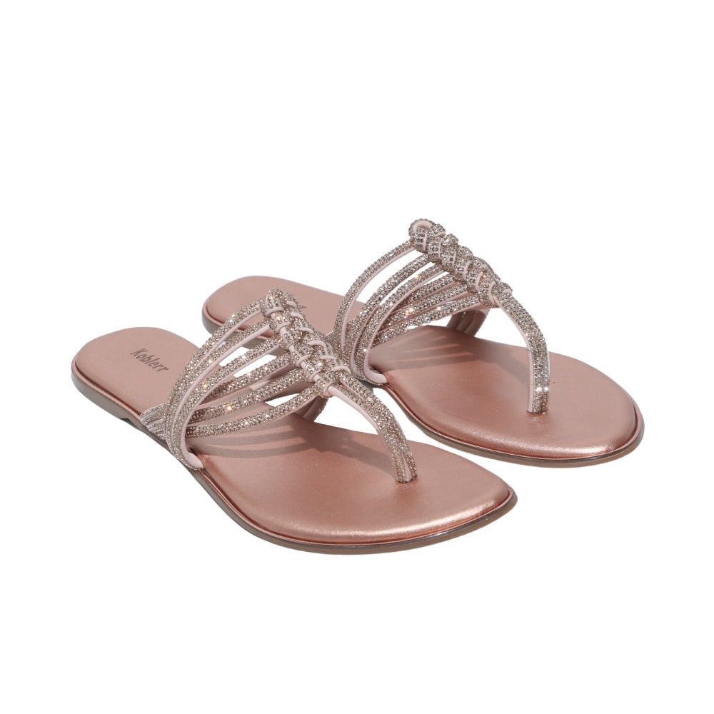 Rose Gold Embellished Flats