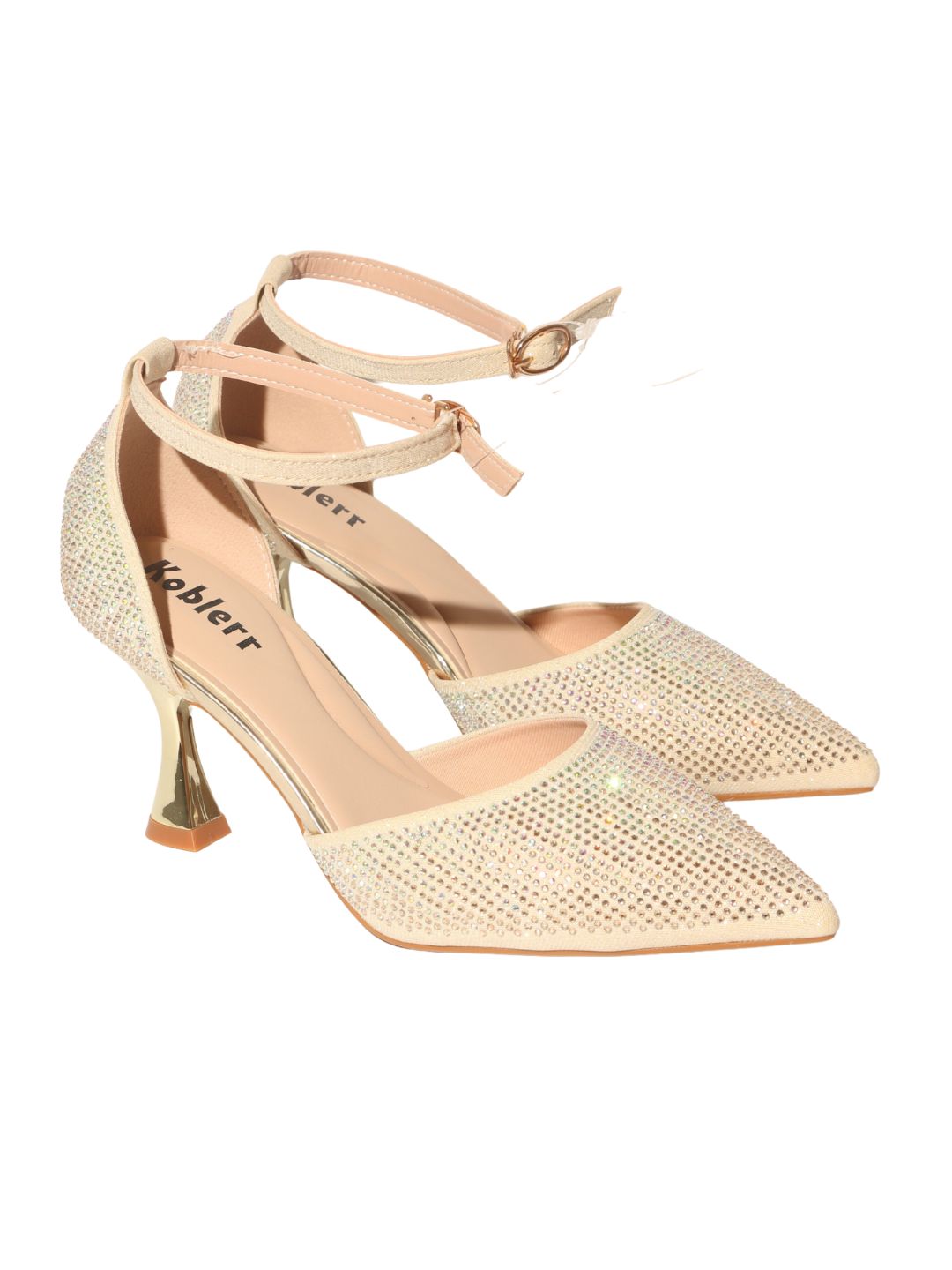 Gold Embellished Party Heels