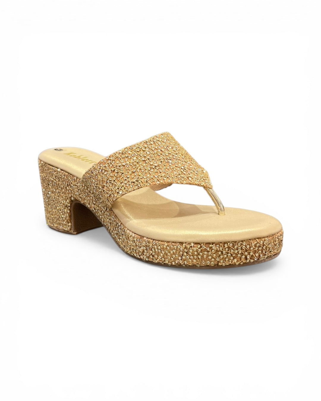 Embellished T-Strap Wedge Sandals