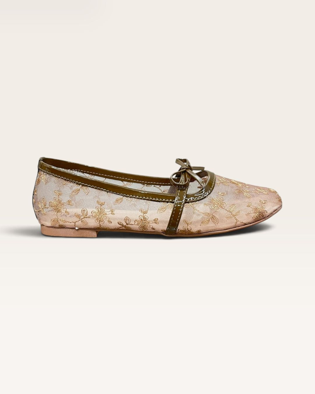 Floral Mesh Ballet in Beige