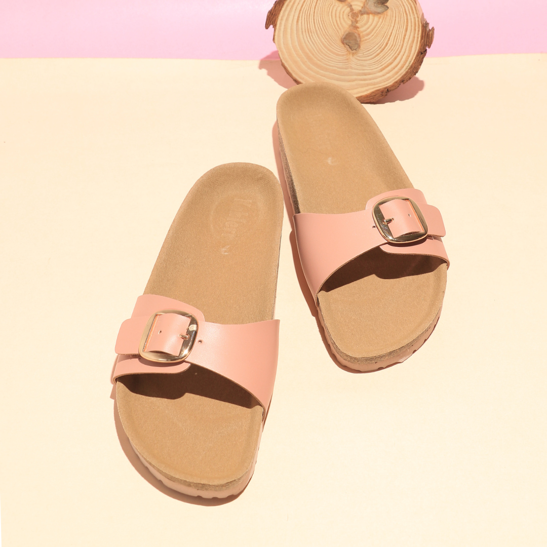 Women’s Buckle Slides in Pink