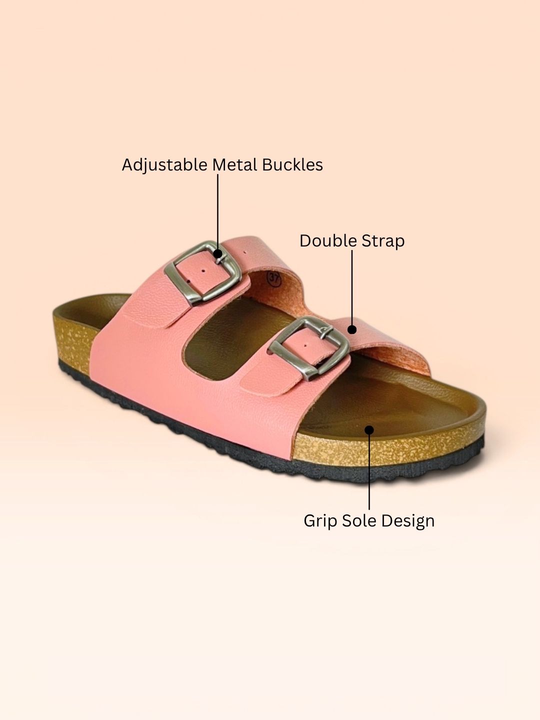 Pink Double buckle Sandals