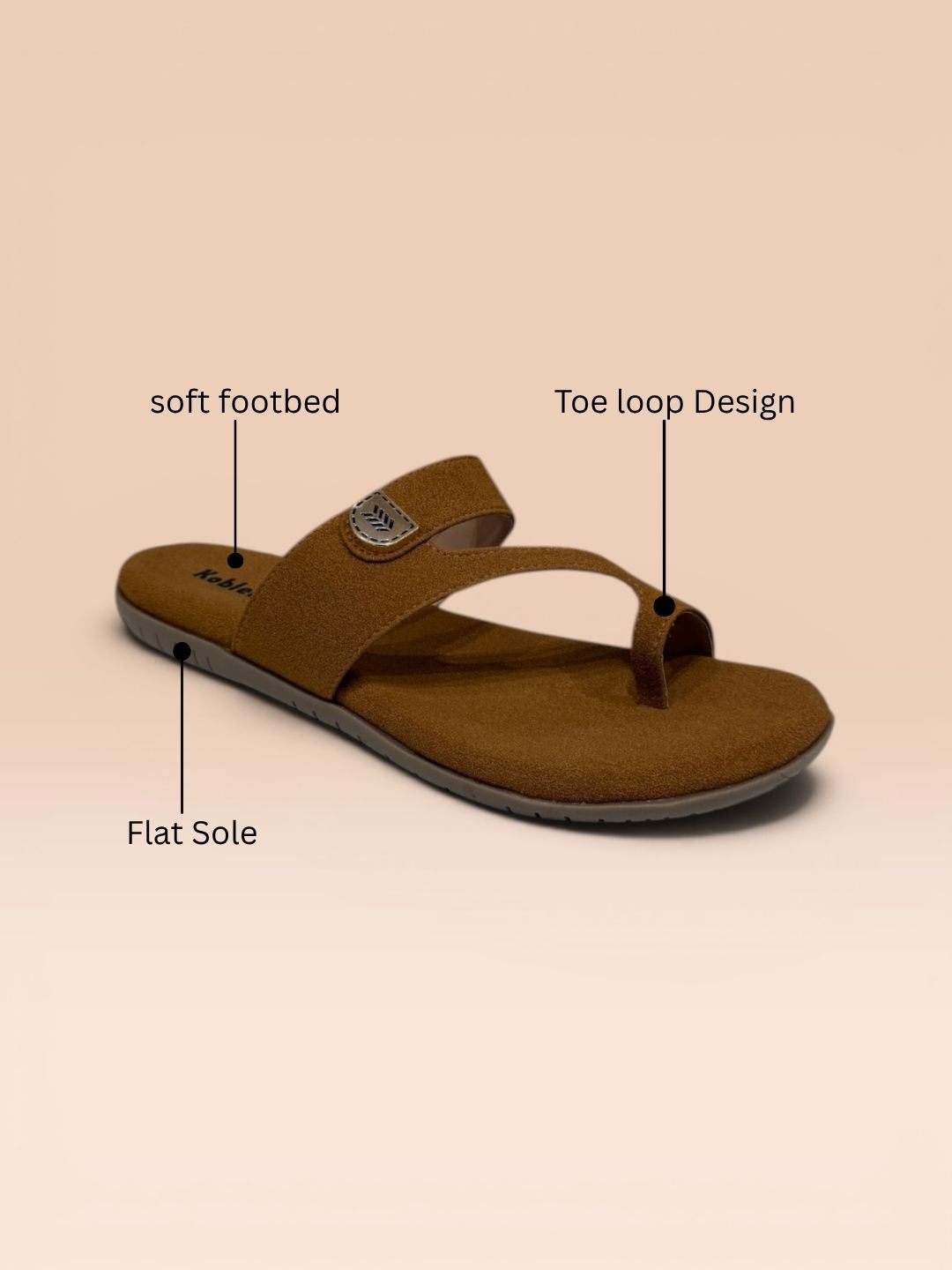Tan Toe-Loop Sandals