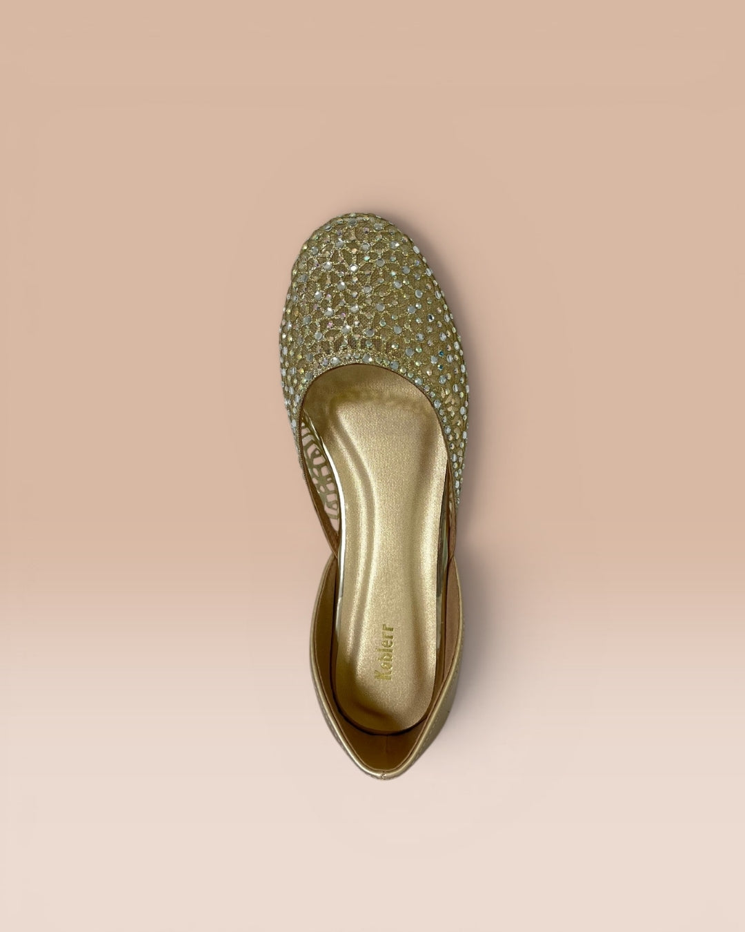 Gold Embellished Block Heel Sandals