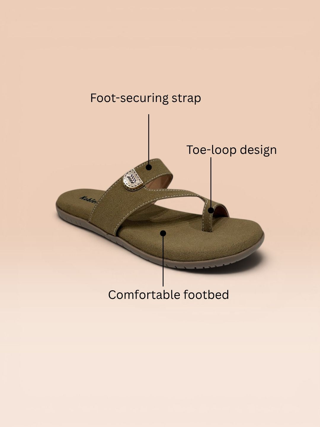 Olive Toe-Loop Sandals