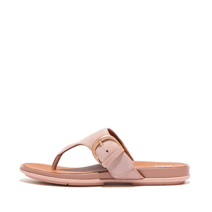 Women's Gracie Buckle Suede Toe-Post Sandals