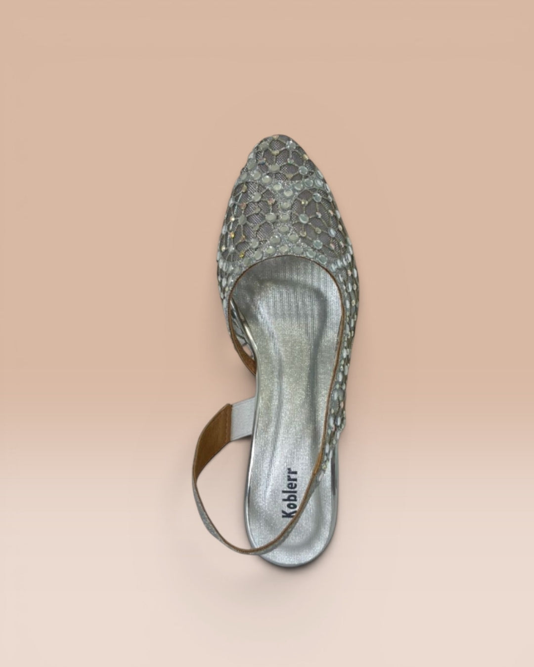 Silver Embellished Block Heels
