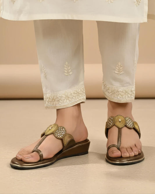 Women's Ethnic Embellished Wedge Sandals