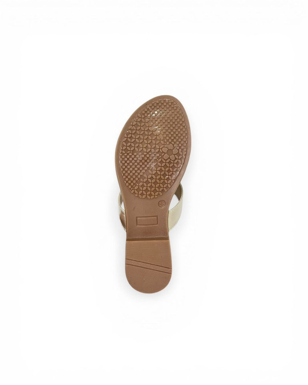 Gold Ethnic Block Sandals