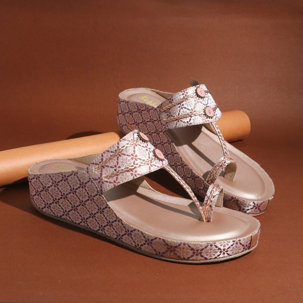 Pink Kolhapuri Wedges