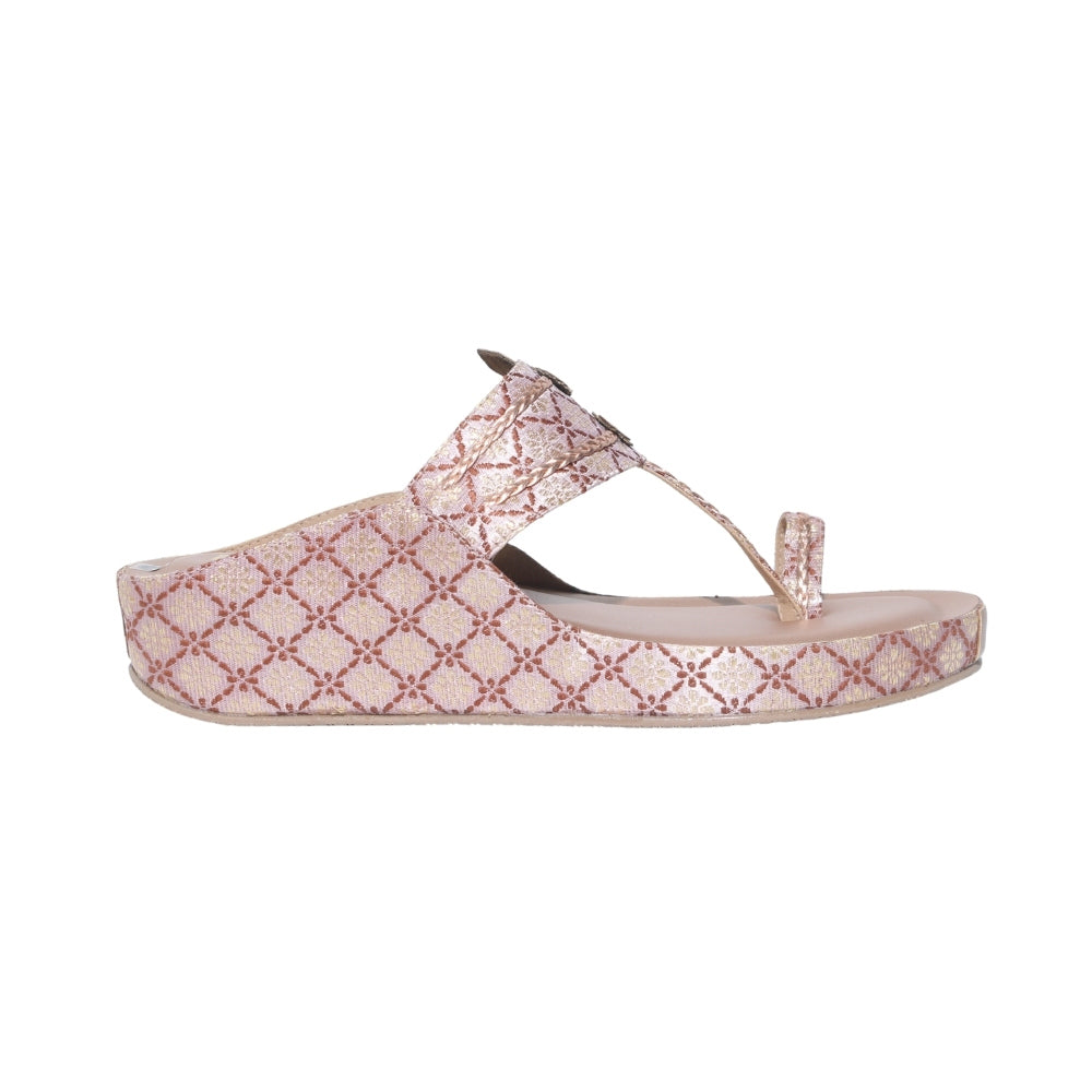 Pink Kolhapuri Wedges