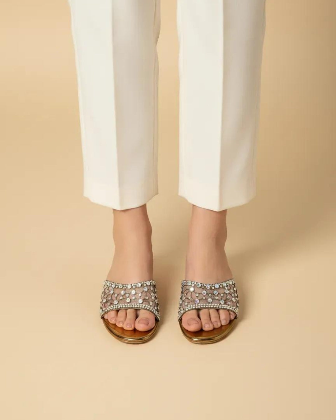 Antique Embellished Block Sandals