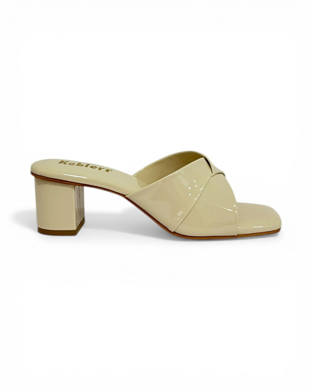 Off White Slip-On Block Heels