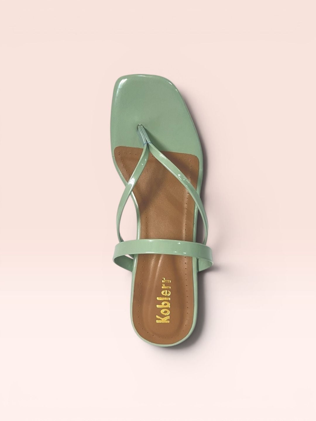 Green Casual Block Heel