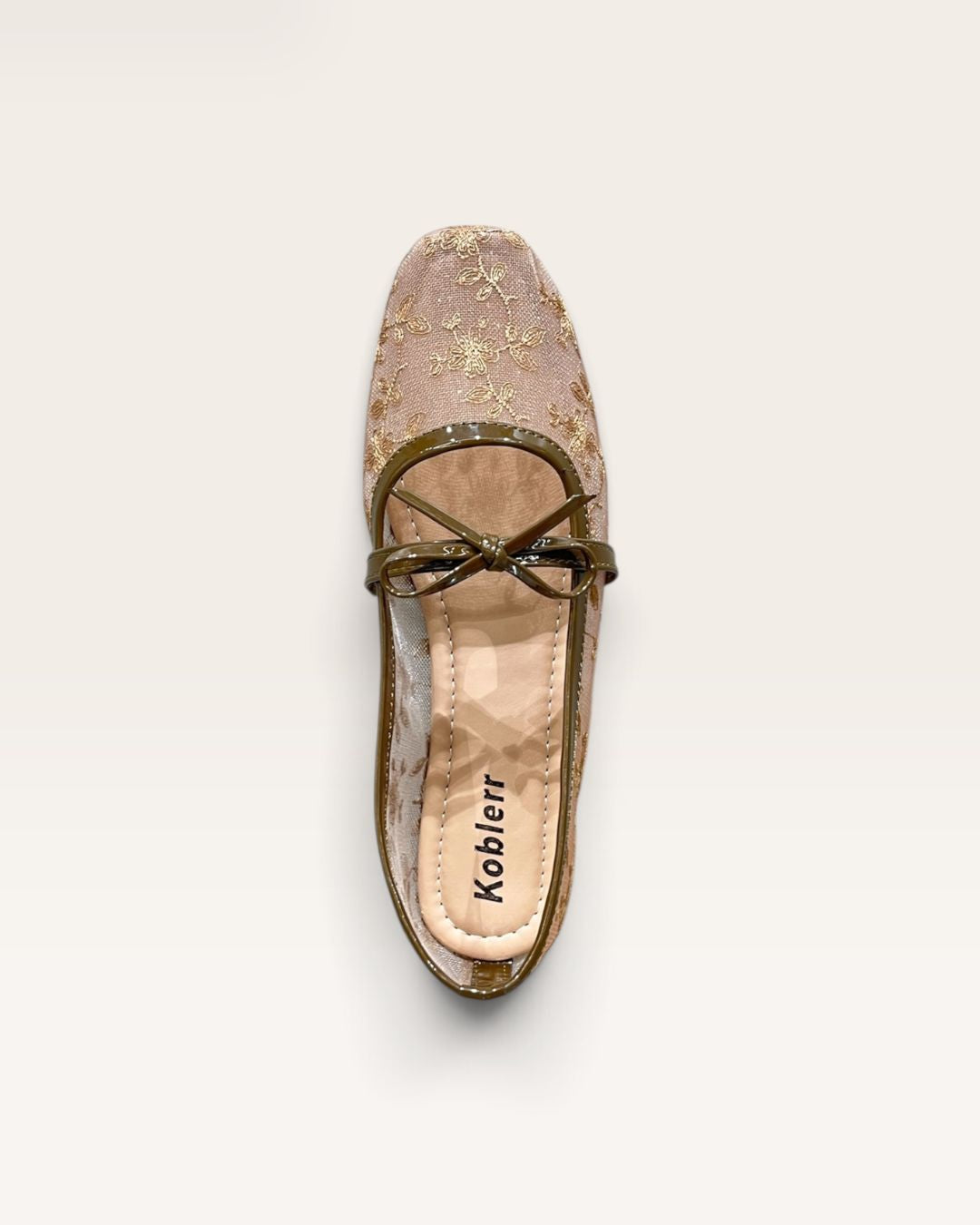 Floral Mesh Ballet in Beige
