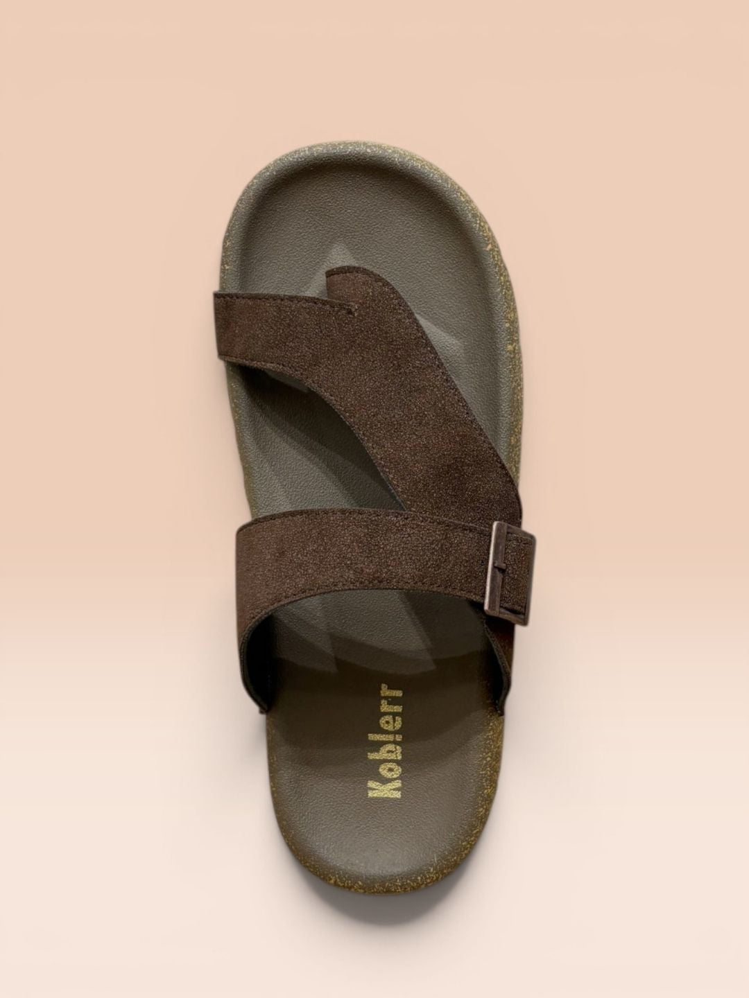 Brown Buckle Detailed Comfort Sandals