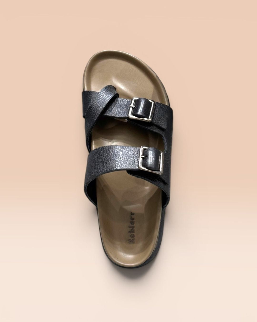 Black Toe-ring Comfort Sandals