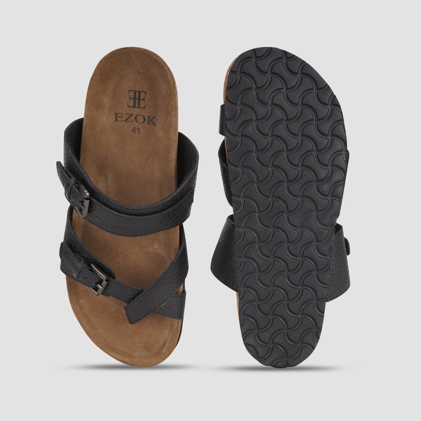 Leather Sandal For Men (Black)